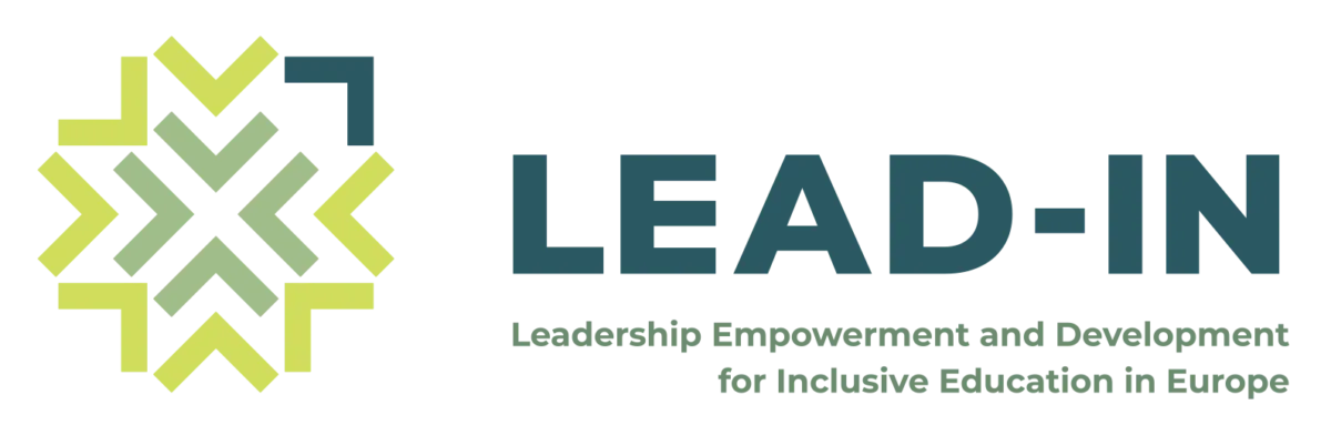 LEAD-IN Logo mit einer abstrakten sternförmigen Figur links und dem Schriftzug LEAD-IN.